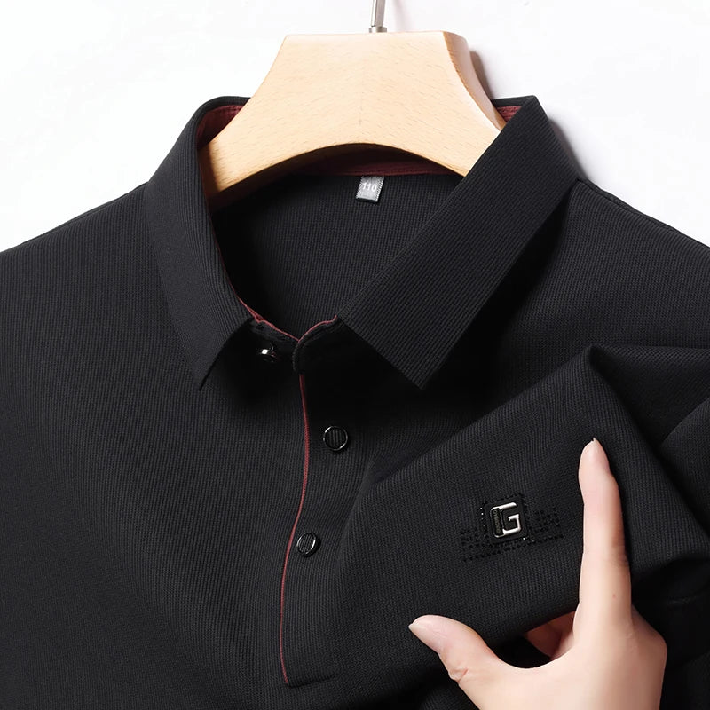 CN Zhejiang Mens Long Sleeve Polo Shirt Advanced Print