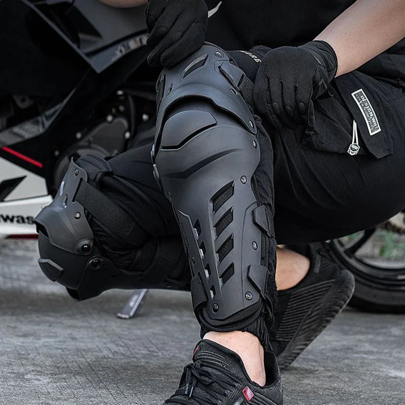 Eliteridegear SULAITE motorcycle knee pads protective gear for motocross, showing padded knee guards designed for motorcycle riding.