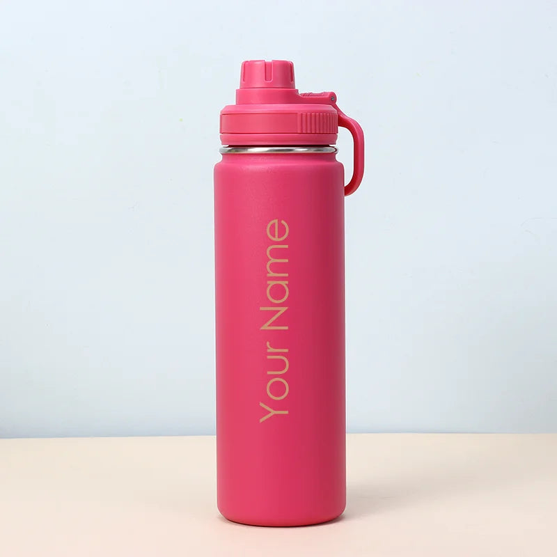 Adistore 24oz stainless steel insulated water bottle with vacuum sports cup, featuring a sleek design and leak-proof lid.