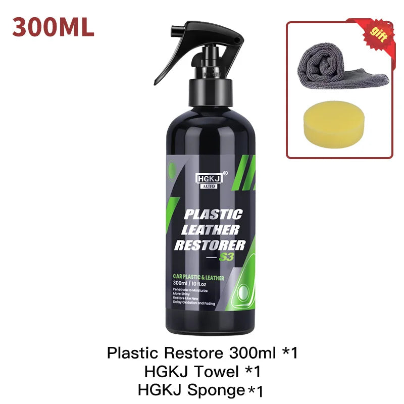 Eliteridegear 300ML car plastic and leather restorer liquid, ideal for restoring and protecting vehicle interior surfaces.