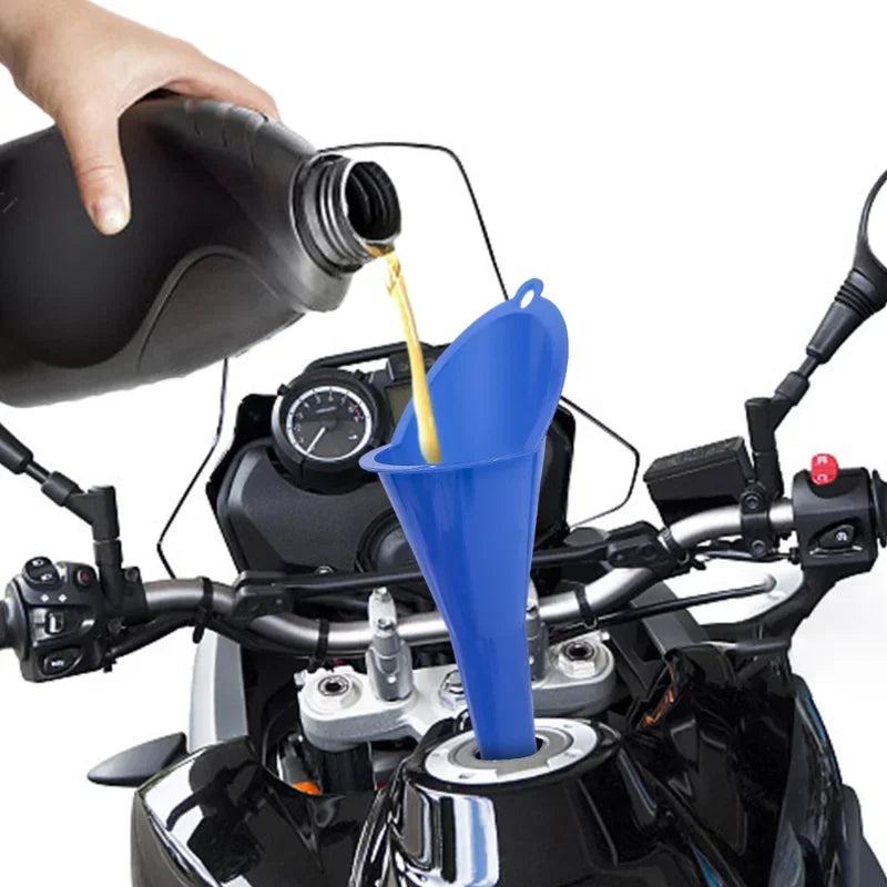 Eliteridegear long stem plastic gasoline funnel with anti-splash design for motorcycle and auto fuel refilling, auto accessories