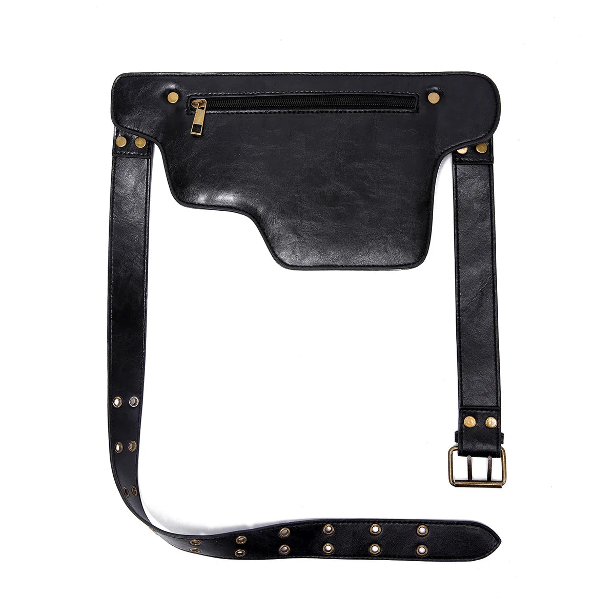 Eliteridegear cool punk motorcycle-style waist bag with adjustable belt, retro outdoor sports fanny pack for outdoor activities