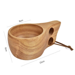 Hand Made Wood Tableware Green Wooden Cup, 101-200ml