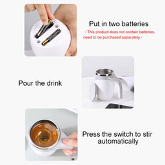 Electric Stirring Cup Milkshake Coffee Stirring Cup, Electric (White), Electric (Brown)