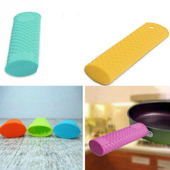 2 PCS Durable Thick Silicone Pot Handle Multicolor Thermal Insulation Sleeve Anti Skid Non Slip Soft Handle Pot Cover