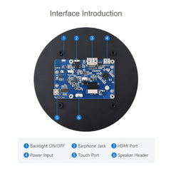 Waveshare 1080x1080 IPS Optically Bonded 5-Inch HDMI Circular 10-Point Touch Screen, 5 inch IPS