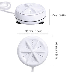 Portable Mini Washing Machine Ultrasonic Turbine Clothes Mini Washer with USB Cable Convenient for Travel, 3 in 1, 2 in 1