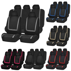 Universal Car Seat Cover Polyester Fabric Automobile Seat Covers Car Seat Cover Vehicle Seat Protector Interior Accessories, 4pcs Set Black, 4pcs Set Red, 4pcs Set Beige, 4pcs Set Gray, 4pcs Set Blue, 4pcs Set Pink, 9pcs Set Black, 9pcs Set Red        ...