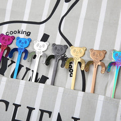 Cute Bear Spoon Long Handle Spoons Coffee Drinking Tools, Cute Bear