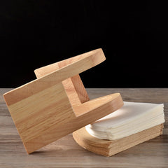 Coffee Filter Holder Coffee Storage Rack Filter Box Paper Base Bracket Display Stand, Wooden V Holder