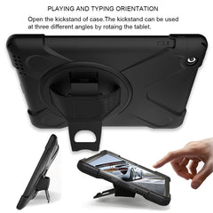 360 Degree Rotation Silicone Protective Cover with Holder and Hand Strap and Long Strap, for iPad 9.7 (2017) & (2018), for iPad Pro 9.7, for iPad 6 / iPad Air 2, for iPad 5 / iPad Air, for iPad Pro Air 3 10.5 （2019）, for iPad Pro 12.9 (2018)           ...