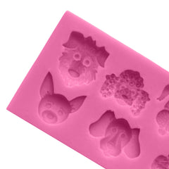 Dogs Shape Cartoon Silicone Fondant Cake Decorating Mold, Dogs Shape