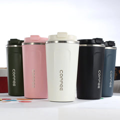 Smart Version Double Stainless steel 304 Coffee Mug Car Thermos Mug Travel Thermo Cup, 380ml Black, 380ml Green, 380ml Blue, 380ml Pink, 380ml White, 510ml White, 510ml Black, 510ml Green, 510ml Blue, 510ml Pink