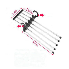 Multifunctional  5 in 1 Telescopic Folding Wardrobe Magic Trousers Rack, 5 in 1 Telescopic Rack