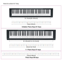 Children Beginner Piano Keyboard Color Stickers Musical Instrument Accessories, Imitation Piano Keys 61 Keys, Piano Keys 61 keys