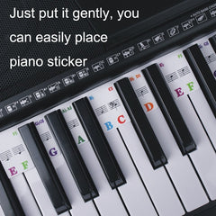 Children Beginner Piano Keyboard Color Stickers Musical Instrument Accessories, Imitation Piano Keys 61 Keys, Piano Keys 61 keys