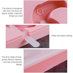 Silicone Cartoon Homemade Handmade DIY Ice Cream Popsicle Mould with Lid, Color Random Delivery, Fruit Woodpecker, Ice Cream, Snowman Hippo Bunny