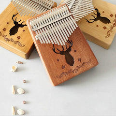 17-tone Kalimba Portable Thumb Piano, Mahogany-Classic Deer, Bamboo-Classic Deer, Mahogany-Sun God, Mahogany-Six-Pointed Star, Mahogany-Blue (Classic Deer), Spruce-Classic Deer, White-Classic Deer, Acacia-Classic Deer, Nan Bamboo-Sun God