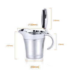 304 Stainless Steel Sauce Cup Steak Sauce Pot Tomato Sauce Bottle Double Insulated Seasoning Pot, Capacity: 450ml, Stainless Steel Sauce Cup