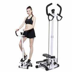 Household Mute Armrest  Fitness Equipment Multifunctional Hydraulic Stepper, with Drawstring and Carpet, with Drawstring, Basic