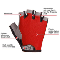 Summer Men Women Fitness Gloves Gym Weight Lifting Cycling Yoga Training Thin Breathable Antiskid Half Finger Gloves, M, XL, L, S