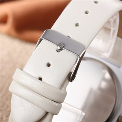 Couples Watch Harajuku Style Clock Candy Color PU Leather Strap Quartz Wrist Watches For Unisex Women Men