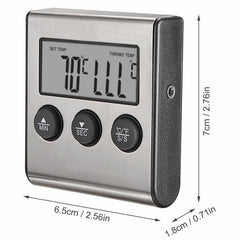 Digital Oven Thermometer Kitchen Food Cooking Meat BBQ Probe Thermometer Timer Water Milk Temperature Cooking Tools, Digital Oven Thermometer