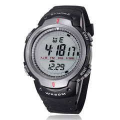 SYNOKE 61576 Life Waterproof LED Sports Watch for Men, Black, Gray