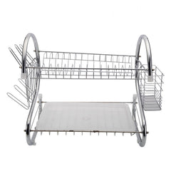2 Tiers Kitchen Dish Drying Rack Drainer Dryer Tray Cultery Holder, Cultery Holder