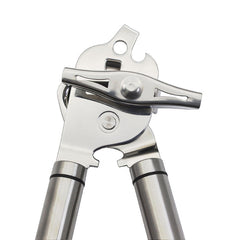 3 in 1 Thickened 304 Stainless Steel Manual Powerful Multifunctional Bottle Opener, Silver + Black Stripe