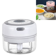 Electrical USB Rechargeable Garlic Mixing Masher Complementary Food Masher Stainless Steel Crushing Garlic Peeling Device Wireless Mini Garlic Cutter, White, Green