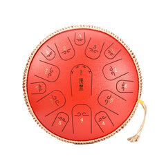 15-Tone Ethereal Drum 14-Inch Steel Tongue Drum Hollow Drum Sanskrit Drummer Disc, Red, Black, Golden, Purple, Navy Blue, Blue
