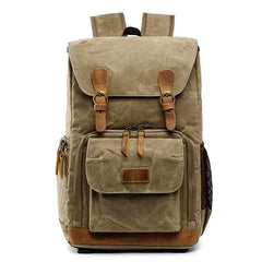 Batik Canvas Waterproof Photography Bag Outdoor Wear-resistant Large Camera Photo Backpack Men for Nikon / Canon / Sony / Fujifilm