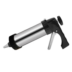 Multi-Function Stainless Steel Piping Gun Set Cookie Biscuits Hand Pressing Biscuit Machine Household DIY Baking Tools, 16 in 1(Silver)