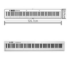 Wersi 88-Key Foldable Portable Electronic Piano Keyboard For Beginners Practice Piano, CN Plug, USB White, USB Black