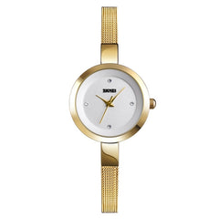SKMEI 1390 Ladies Business Casual Watch Steel Band Lightweight Quartz Watch, Rose Gold, Golden, Silver