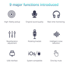 BM-86 USB Condenser Microphone Voice Recording Computer Microphone Live Broadcast Equipment Set, Cantilever Bracket Set, Standard+Small Blowout Prevention Net