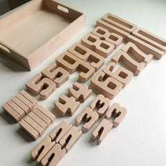 Children Particle Beech Number Building Blocks Children Mathematics Early Education Toy Teaching Aids, Number Building Blocks(32 PCS / Set)
