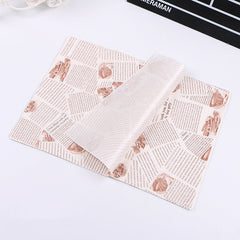 100 Sheets / Pack Cake Greaseproof Paper Baking Packaging Plate Paper Hamburger Paper, Colour: Classical Newspaper, Classical Newspaper, Color Pastry, Orange Tower, White English, Coffee English, Wheat English, Pure White, Thick Kraft Paper, Gray Tower