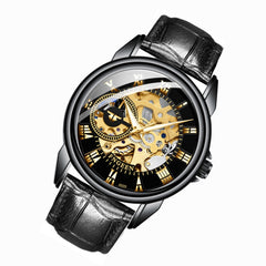 FNGEEN 0020 Men And Women Automatic Mechanical Watch Double-sided Hollow Business Watch, Steel Belt Full Gold Golden Surface, Steel Belt Full Gold White Surface, Steel Belt Full Gold Black Surface, Steel Strip White Steel Black Surface                 ...