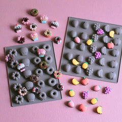 Silicone Cake Mold 25 Grid Fudge Hard Candy Silicone Biscuit Mold, Fruit, Donuts