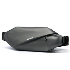 WEIXIER 8641 Men Running Waterproof Waist Bag Multifunctional Chest Bag Sports Leisure One-Shoulder Bag, Black, Dark Gray