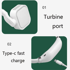 G2 Hanging Neck Leafless Fan Outdoor Student Sports Mini USB Silent Fan, 2000MAH Night Green, 4000MAH Girl Powder