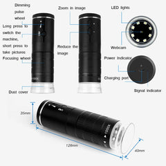 HD Digital Mobile Phone WIFI Electron Microscope Portable Magnifying Glass, 50X-1000X