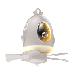 MF023 Airplane Night Light Ceiling Fan Household USB Remote Control Fan, Blue, White