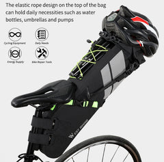 West Biking Bicycle Bag Full Waterproof Reflective Tail Bag Long-Distance Capacity Rear Seat Bag, 10L