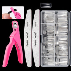 FABIYAN Nail Brush Nail Piece Set Nail Art Polishing Supplies Set, Natural Semi-sticked Small Set, Transparent Semi-sticked Small Set, Natural Full-sticked Small Set, Transparent Full-sticked Small Set, Natural Small Set, Transparent Small Set         ...