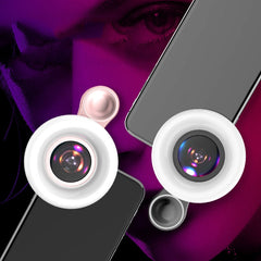 Mobile Phone Macro Lens Beauty Makeup Selfie Light, Pink, Black