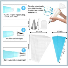 220 in 1 Cake Turntable Decorating Nozzle Set Baking Tool Fondant Mold Set, 220 PCS/Set