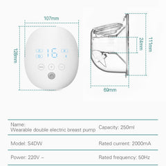 Wearable Automatic Breast Pump Massage Hands-free Invisible Wireless Large Suction Breast Pump, S4DW - English, S9 - English - Gray, S9 - English - Pink, S9 - English - Green, S12 - English - White